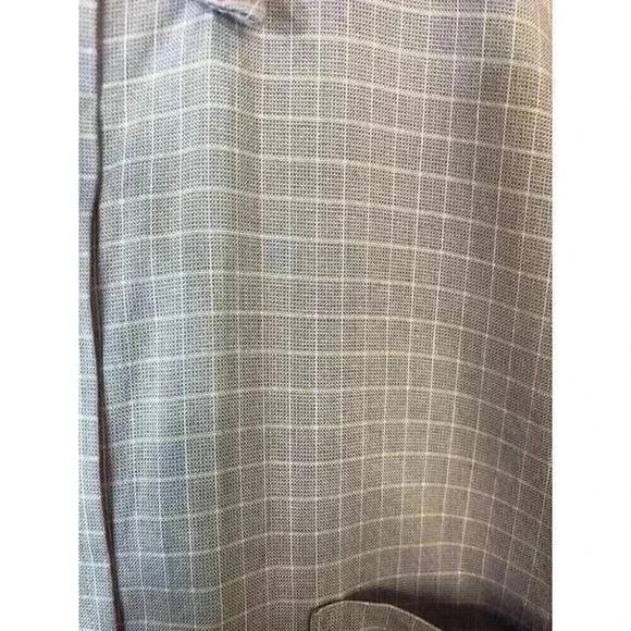 Lands End Direct Merchants Mens 16-32 Dress Shirt Blue White Window Pane L/S - Picture 3 of 6